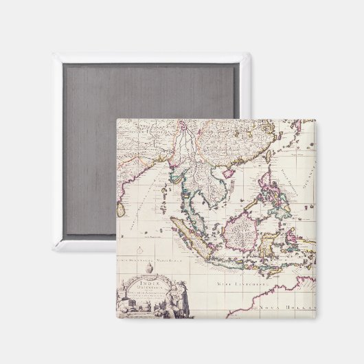 Karte von Indien und den Ostindien Magnet (Vorderseite/Rückseite)