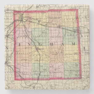 Karte von Ingham County, Michigan Steinuntersetzer