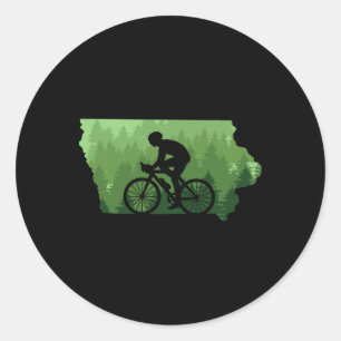 Karte von Iowa Mountainbike-Fahrer Mtb Radfahren B Runder Aufkleber