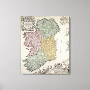 Karte von Irland die Provinzen von Ulster zeigend Leinwanddruck