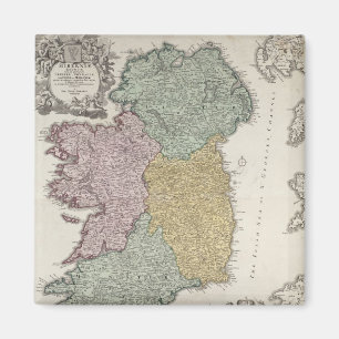 Karte von Irland die Provinzen von Ulster zeigend Magnet