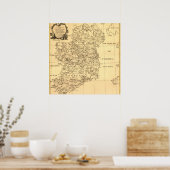 Karte von Irland, Familien von Irland und Englisch Poster (Küche)