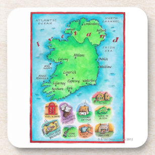 Karte von Irland Getränkeuntersetzer