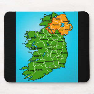 Karte von Irland (Landkreise) Mousepad