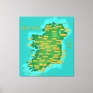 Karte von Irland Leinwanddruck