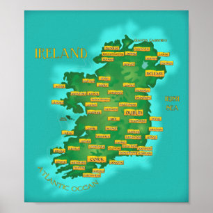 Karte von Irland Poster