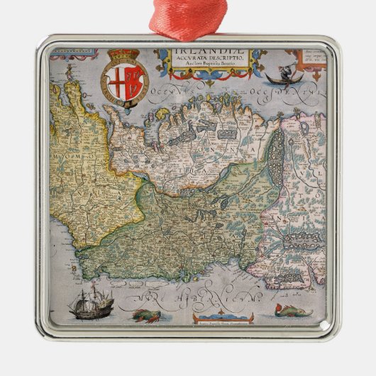 Karte von Irland Silbernes Ornament (Vorne)