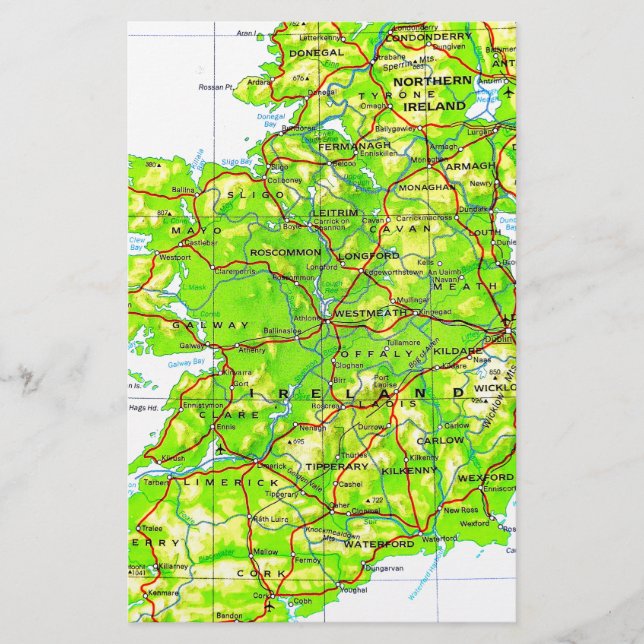 Karte von Irland Smarald Isle St Patrick's Day (Vorderseite)