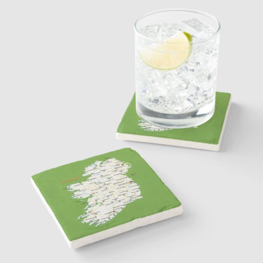 Karte von Irland-Untersetzer Steinuntersetzer (Seitenansicht)