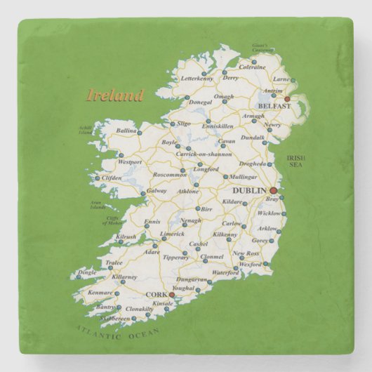 Karte von Irland-Untersetzer Steinuntersetzer (Vorderseite)