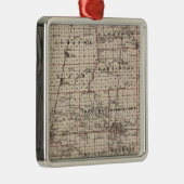 Karte von Iroquois County Silbernes Ornament (Rechts)