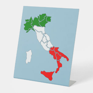 Karte von Italien. Statur Sockelschild