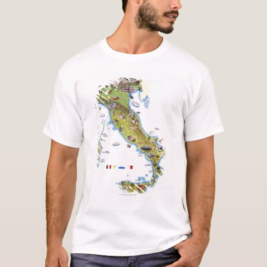 Karte von Italien T-Shirt (Vorderseite)