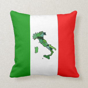 Karte von Italien und von italienischer Flagge Kissen