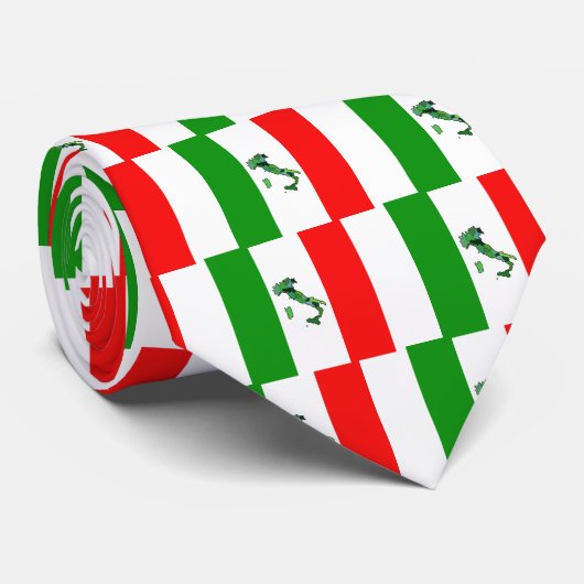 Karte von Italien und von italienischer Flagge Krawatte (Gerollt)