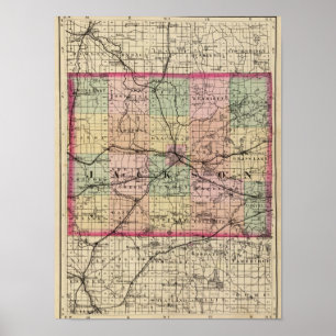 Karte von Jackson County, Michigan Poster