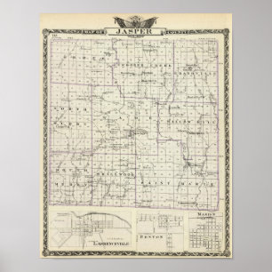 Karte von Jasper County, Lawrenceville Poster