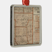 Karte von Jasper County Silbernes Ornament (Rechts)