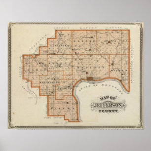 Karte von Jefferson County Poster