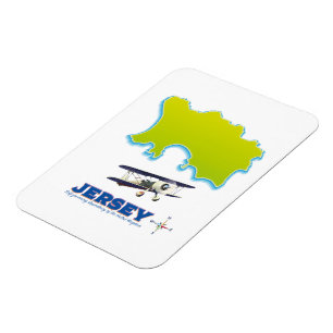 Karte von Jersey. Magnet