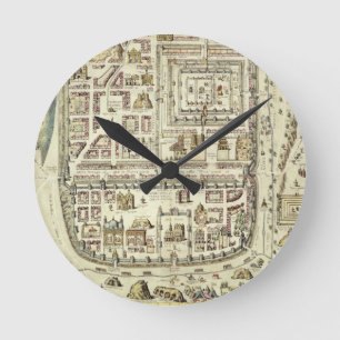 Karte von Jerusalem und von Umgebung, von 'C Runde Wanduhr