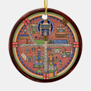 Karte von Jerusalem-Verzierung Keramik Ornament