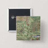 Karte von Jerusalem, von 'Civitates Orbis Terrarum Button (Vorne & Hinten)