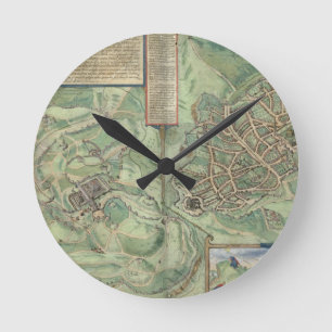 Karte von Jerusalem, von 'Civitates Orbis Terrarum Runde Wanduhr
