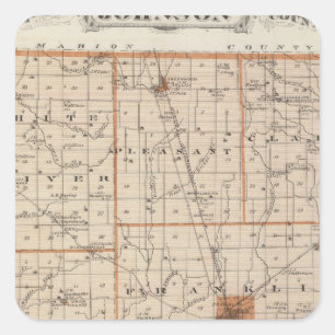 Karte von Johnson County Quadratischer Aufkleber
