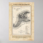 Karte von Jules Merne's geheimnisvolles Island Pos Poster<br><div class="desc">Eine Karte von L'Île mystérieuse (ile Lincoln) aus den Archiven von M. Jules Verne von Paris. Die Insel war die letzte bekannte Basis von Capitaine Nemo und Nautilus. Es war auch der Ort der Ereignisse von Verne in seiner Arbeit L'Île Mystérieuse aufgezeichnet.</div>