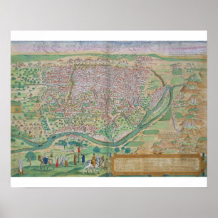 Karte von Kairo, von "Civitates Orbis Terrarum" vo Poster