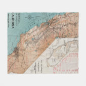 Karte von Kalifornien 2 Fleecedecke (Vorderseite (Horizontal))