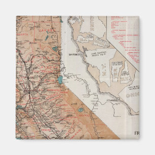 Karte von Kalifornien 2 Magnet