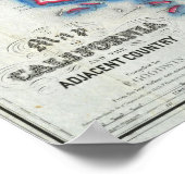 Karte von Kalifornien 2 Poster (Ecke)