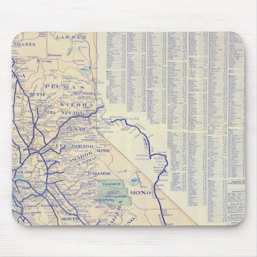 Karte von Kalifornien 4 Mousepad (Vorne)