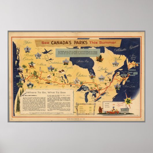 Karte von Kanada - Kanadas Parks Poster (Vorne)