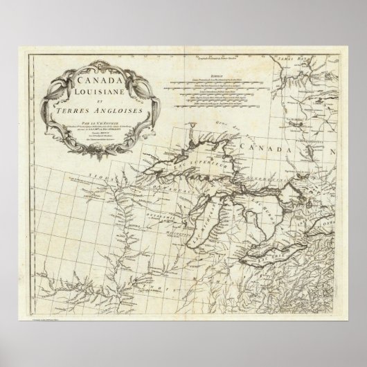 Karte von Kanada mit Indianerdörfern Poster (Vorne)