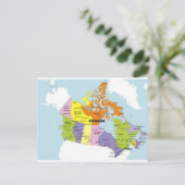 Karte von Kanada Postkarte (Stehend Vorderseite)