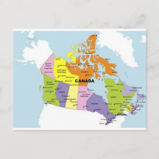 Karte von Kanada Postkarte (Vorderseite)