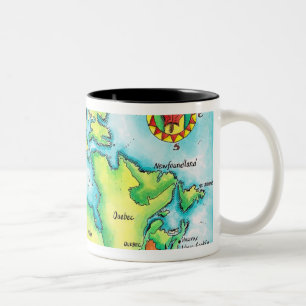 Karte von Kanada Zweifarbige Tasse