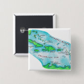 Karte von karibischen Inseln Button (Vorne & Hinten)