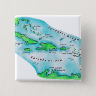 Karte von karibischen Inseln Button