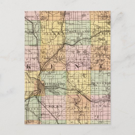 Karte von Kent Landkreis, Michigan (Vorderseite)