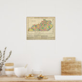 Karte von Kentucky Poster (Küche)