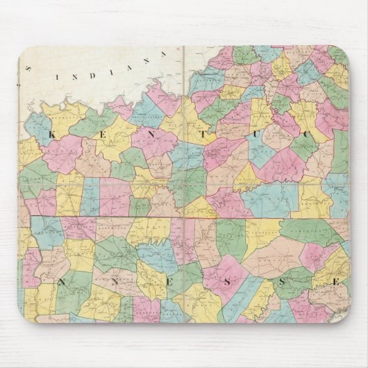 Karte von Kentucky & Tennessee Mousepad (Vorne)