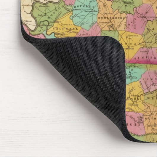 Karte von Kentucky und Tennessee Mousepad (Ecke)