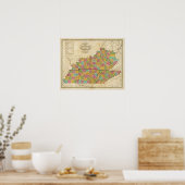Karte von Kentucky und Tennessee Poster (Küche)