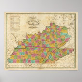 Karte von Kentucky und Tennessee Poster (Vorne)