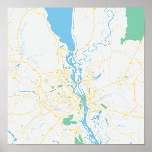 Karte von Kiew, Ukraine Poster (Vorne)