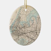 Karte von Königen, Queens, Long Island Keramik Ornament (Rechts)